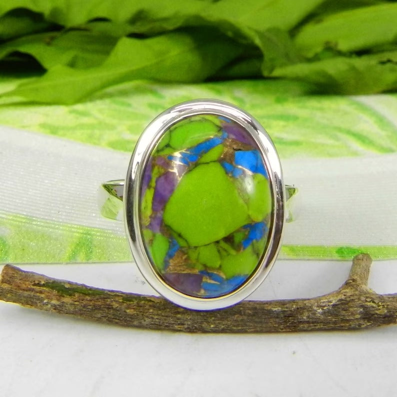 925 Sterling Silver Oval Turquoise Ring