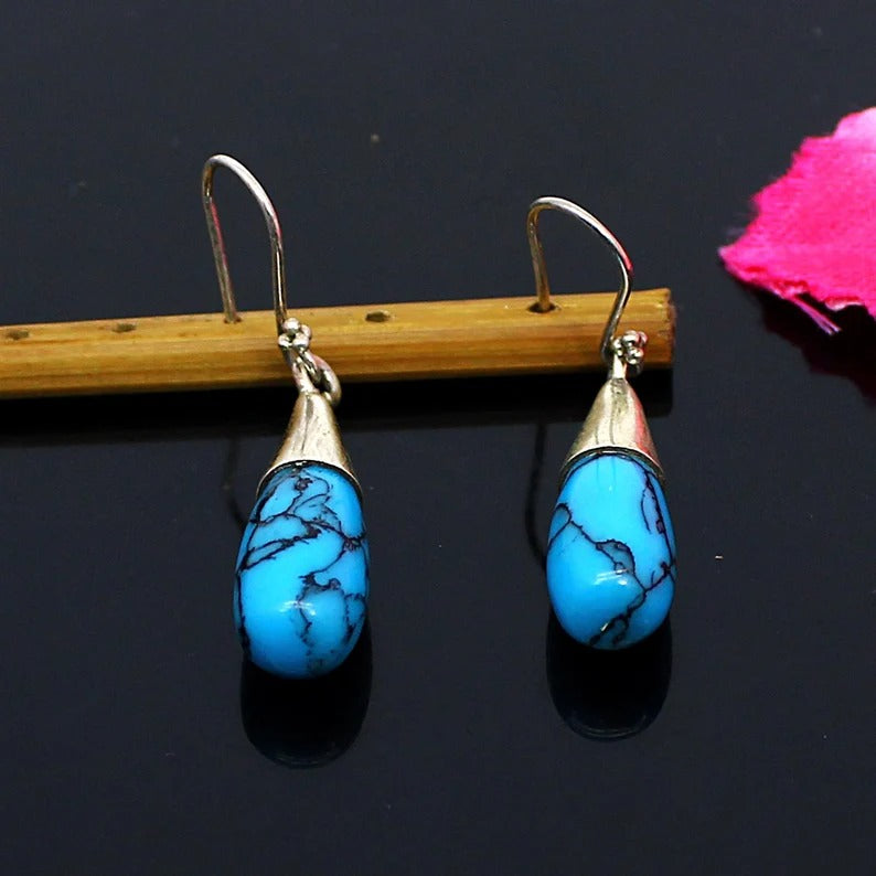 925 Sterling Silver Turquoise Earrings