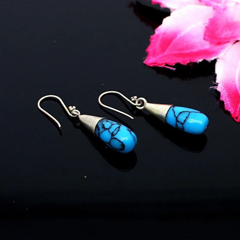 925 Sterling Silver Turquoise Earrings