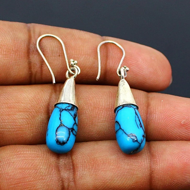 925 Sterling Silver Turquoise Earrings