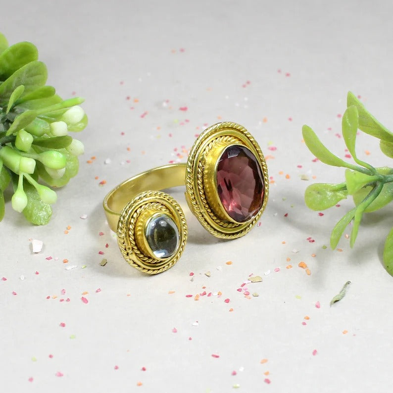 Pink Tourmaline Gemstone Sterling Silver Ring