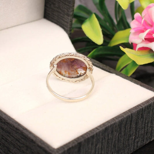 Natural Cacoxenite Gemstone 92.5 Sterling Silver Ring