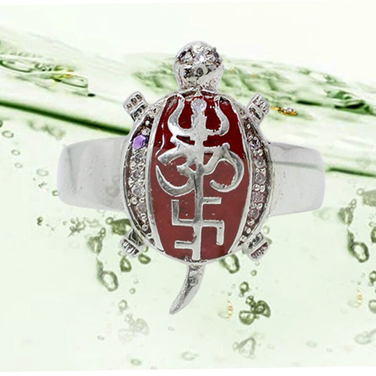 Om Swastik Trishul 92.5 Sterling SIlver Ring