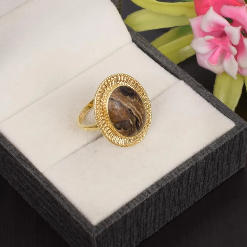 Natural Yeovapi Jasper Gemstone 92.5 Sterling Silver Ring