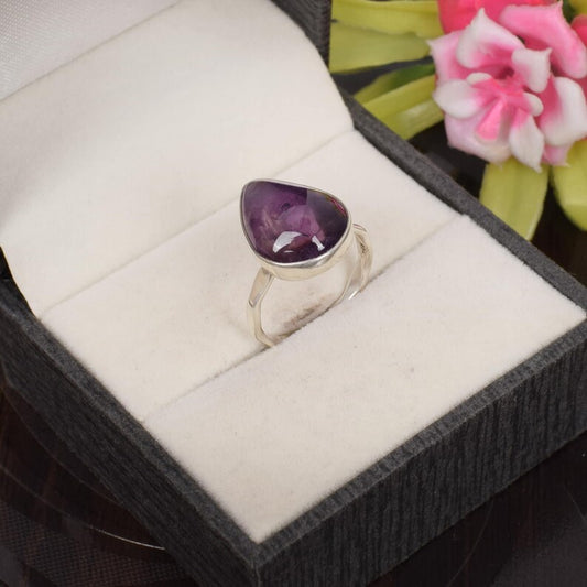 Natural Amethyst Gemstone 925 Sterling Silver Ring