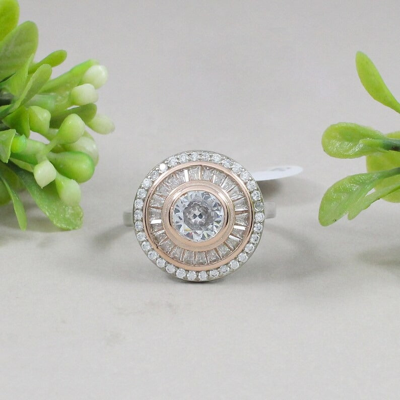 925 Sterling Silver Natural Cubic Zirconia Ring