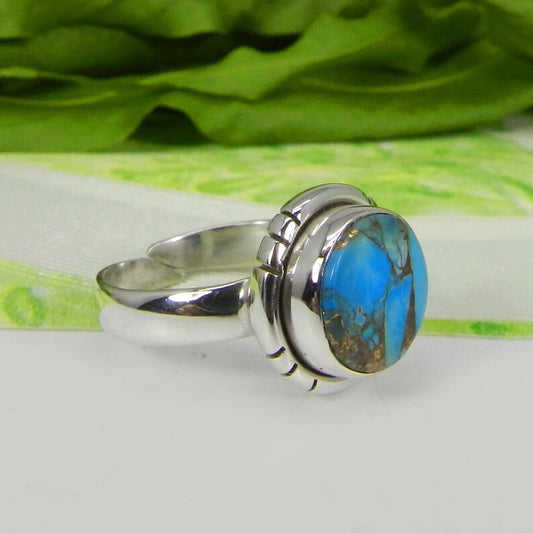 Natural Mohave Copper Turquoise Ring