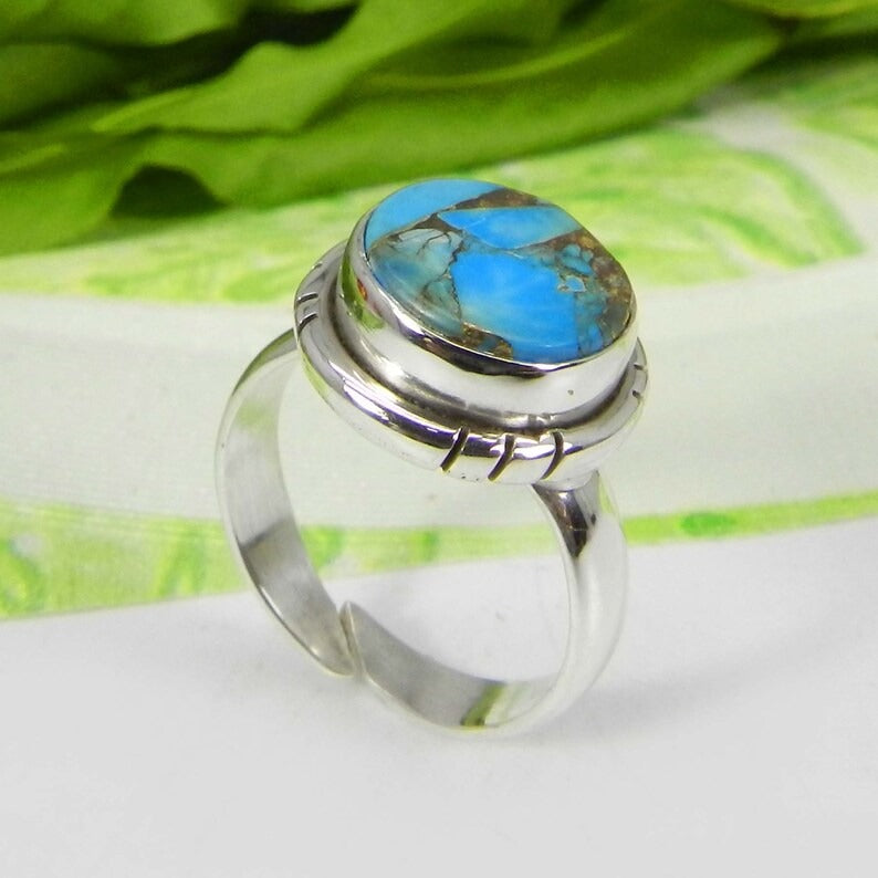 Natural Mohave Copper Turquoise Ring