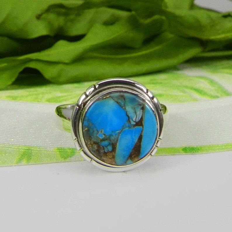 Natural Mohave Copper Turquoise Ring