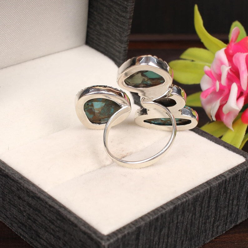 Mohave Copper Turquoise Gemstone 92.5 Silver Ring