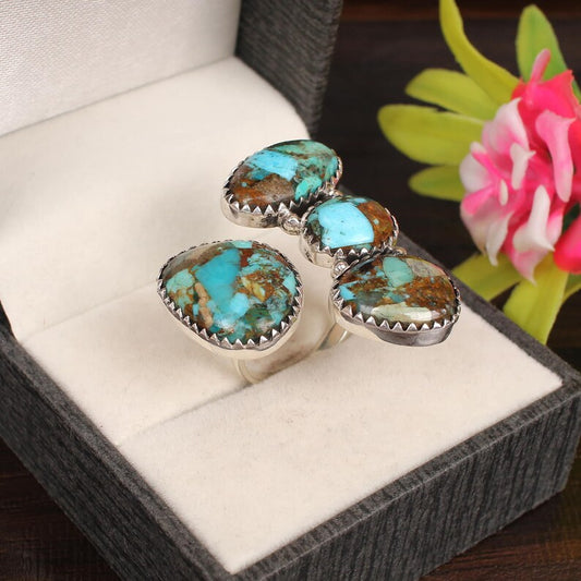 Mohave Copper Turquoise Gemstone 92.5 Silver Ring