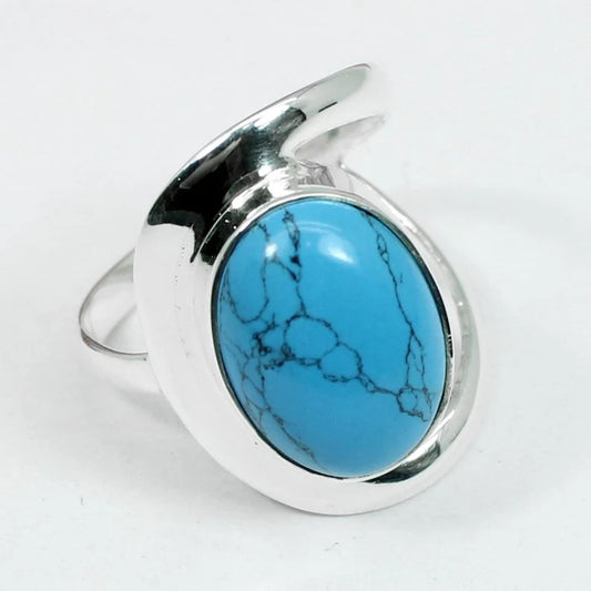 Turquoise Gemstone 92.5 Sterling Silver Ring