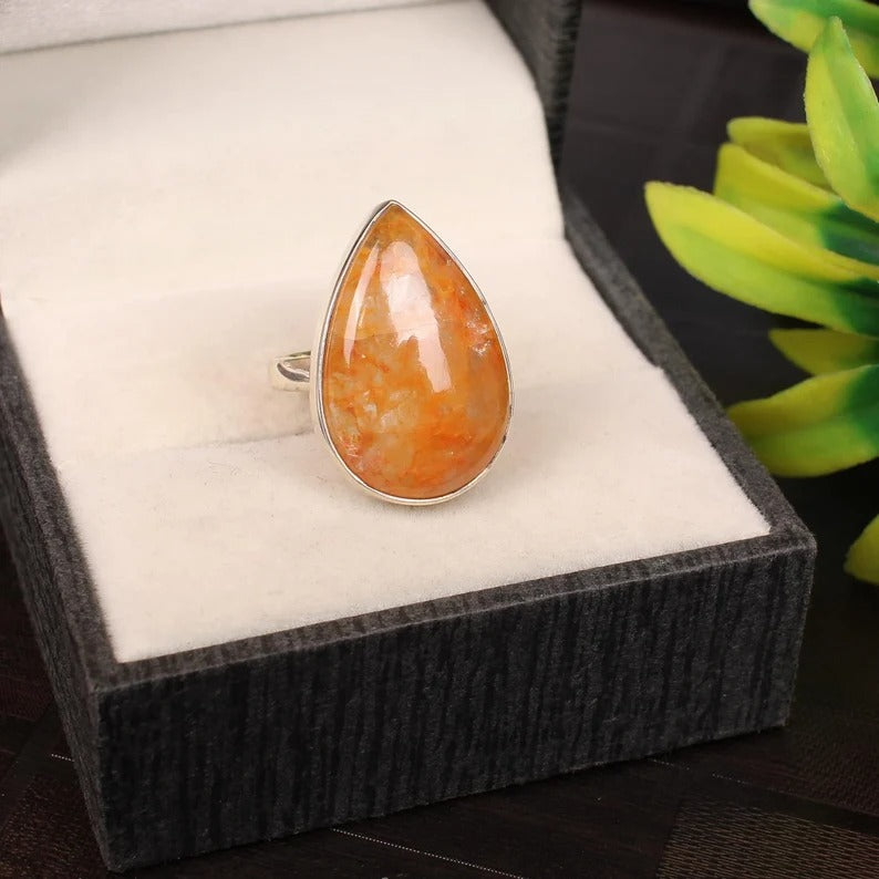 Yellow Aventurine 92.5 Sterling Silver Ring