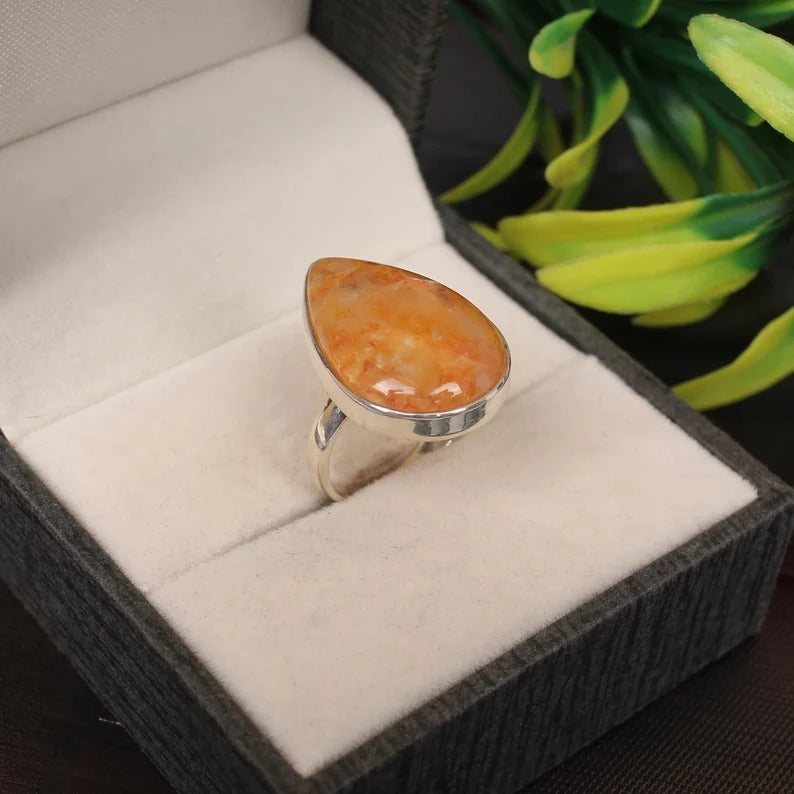 Yellow Aventurine 92.5 Sterling Silver Ring