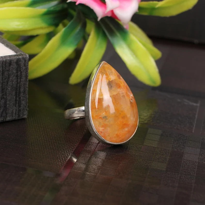 Yellow Aventurine 92.5 Sterling Silver Ring