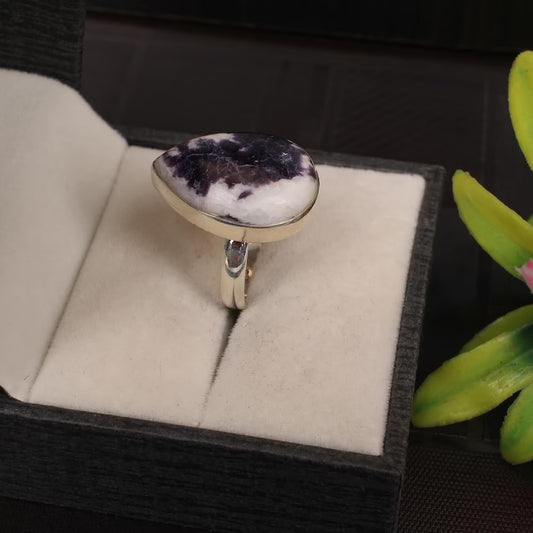 Lepidolite Gemstone 92.5 Sterling Silver Ring