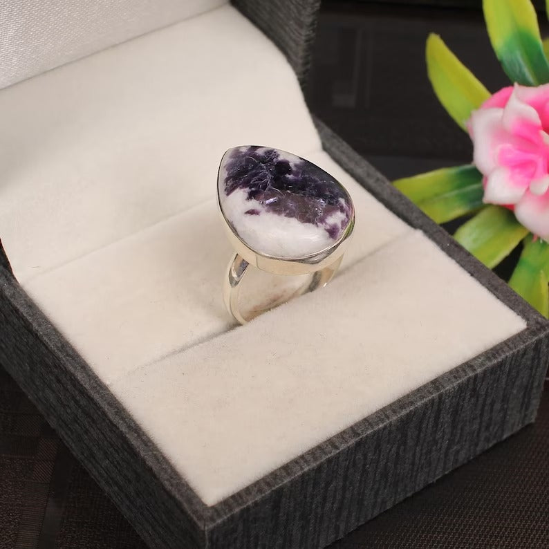 Lepidolite Gemstone 92.5 Sterling Silver Ring