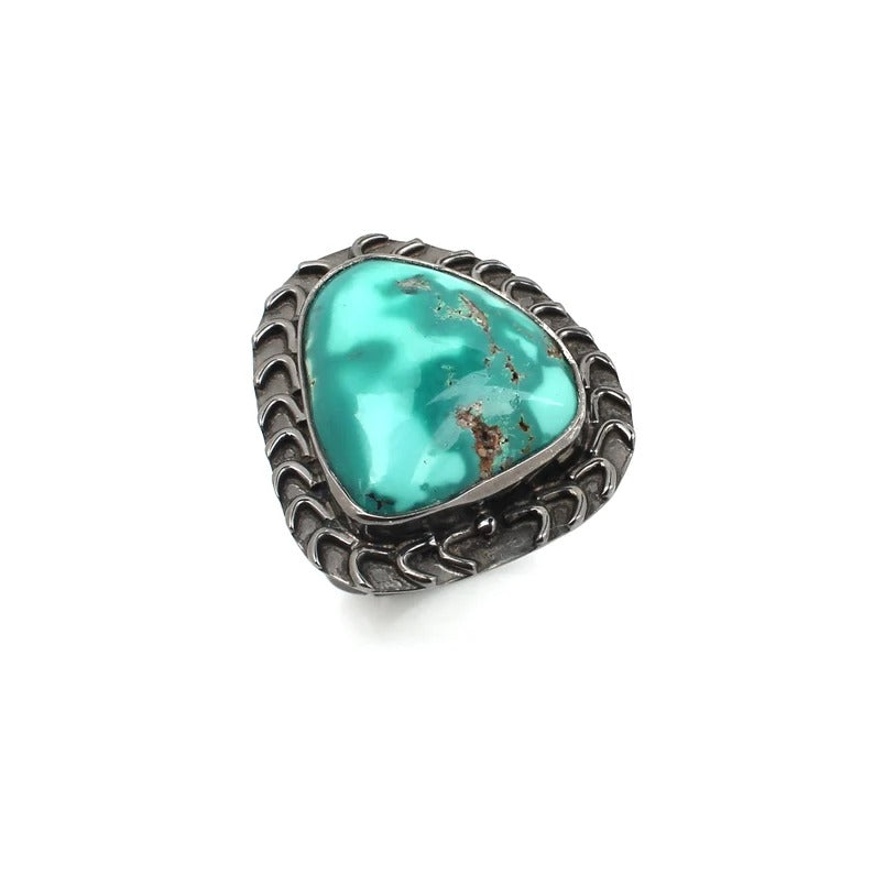 Natural Turquoise Gemstone 92.5 Sterling Silver Ring