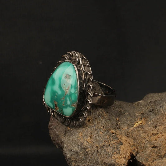 Natural Turquoise Gemstone 92.5 Sterling Silver Ring