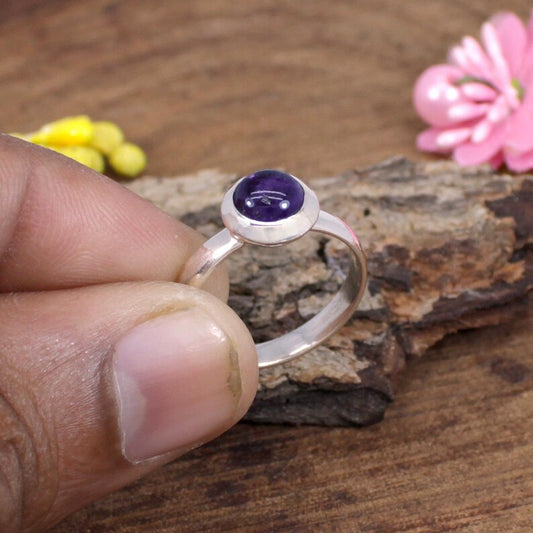 Amethyst Gemstone 92.5 Sterling Silver Ring