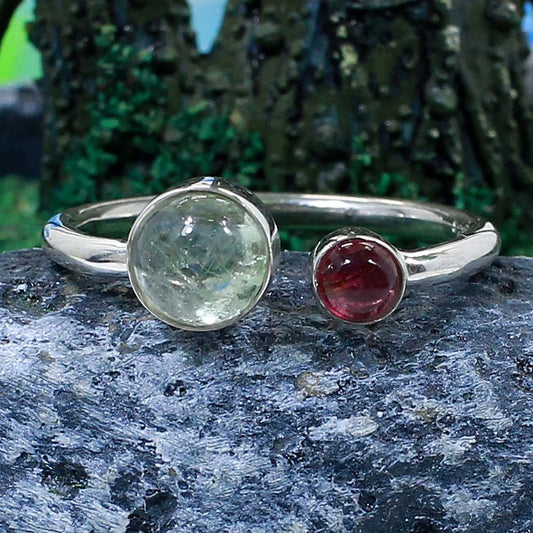 92.5 Sterling Silver Natural Multi Tourmaline Ring