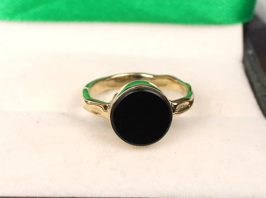 Black Onyx Gemstone 92.5 Sterling Silver Ring