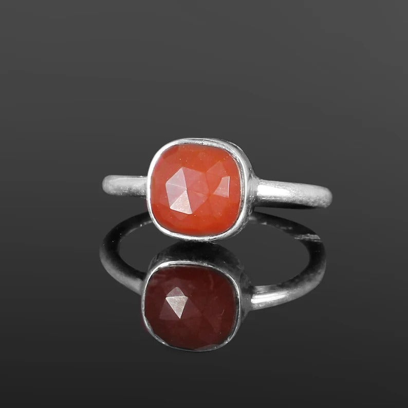 Red Onyx 92.5 Sterling Silver Ring