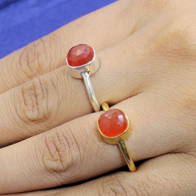 Red Onyx 92.5 Sterling Silver Ring