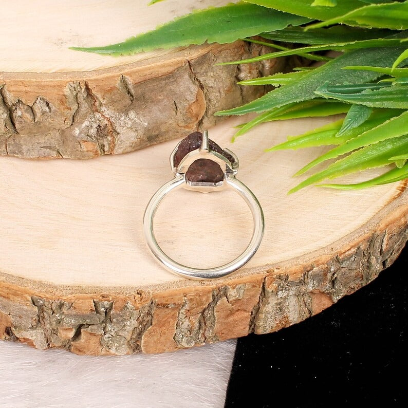 Natural Raw Tourmaline Sterling Silver Ring