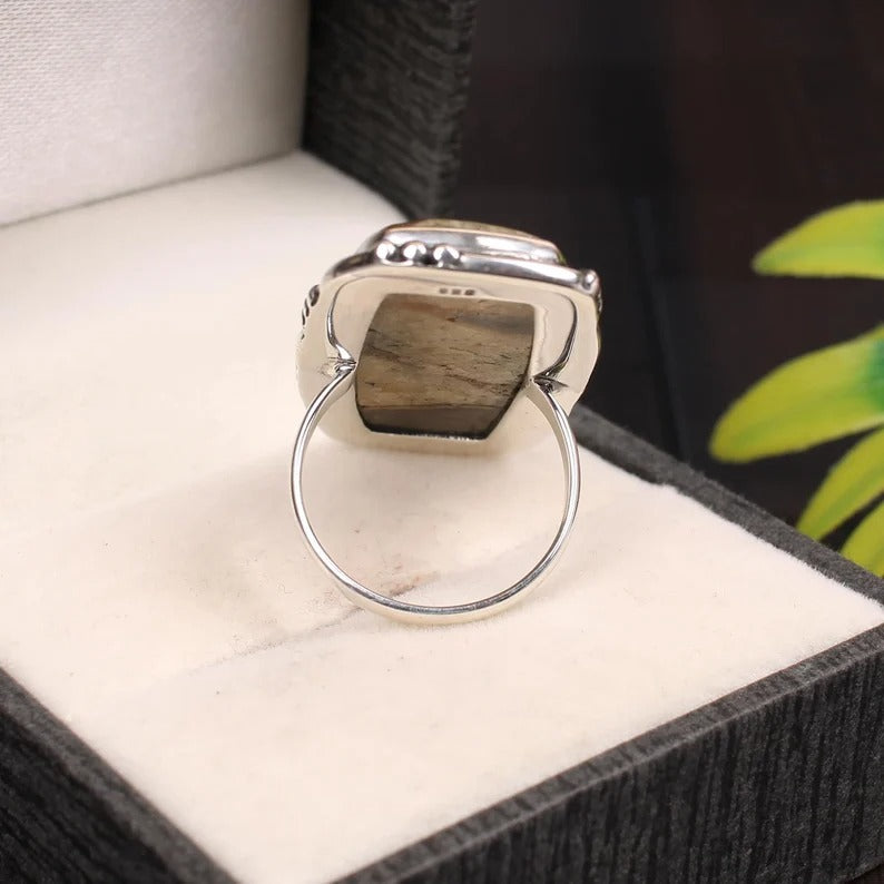 Septarian Jasper 92.5 Silver Ring