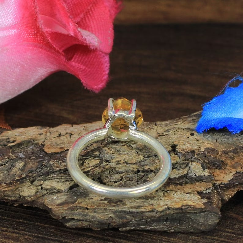 Heart Shape Citrine Gemstone Ring