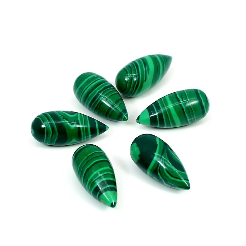 Synthetic Green Malachite Gemstone Drop Beads