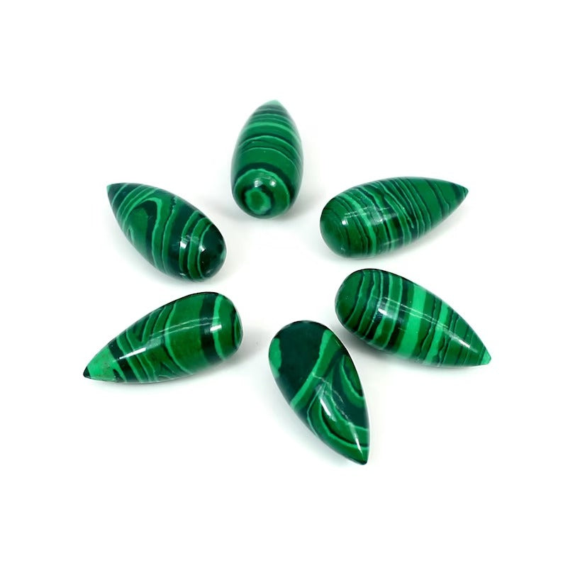 Synthetic Green Malachite Gemstone Drop Beads