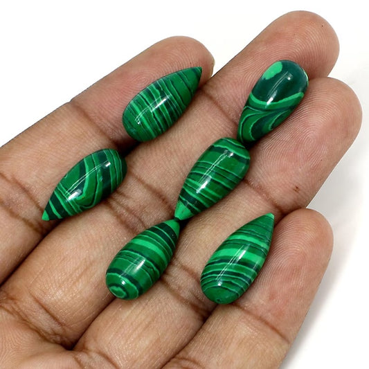 Synthetic Green Malachite Gemstone Drop Beads