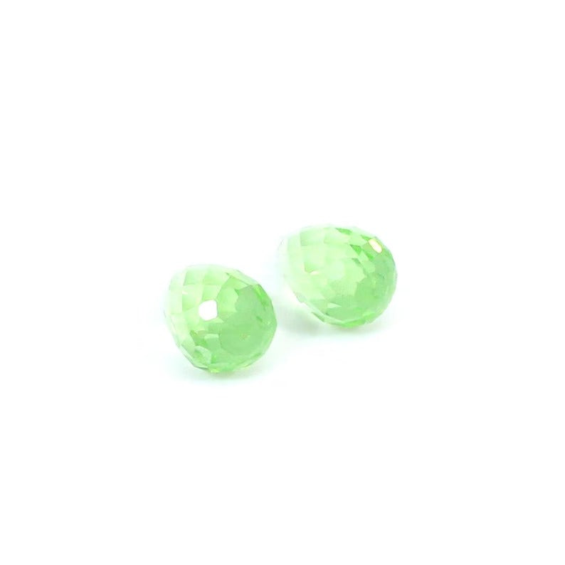 Green Amethyst Hydro Gemstone Drop Beads