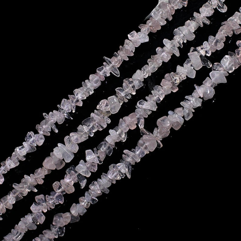 Rose Quartz Gemstone Chips Beads