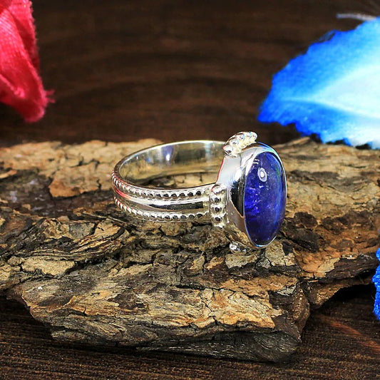 Oval Tanzanite Gemstone 92.5 Silver Ring