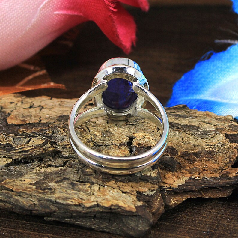 Natural Tanzanite Gemstone Sterling Silver Ring