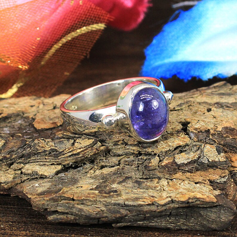 December Birthstone Tanzanite Silver Ring