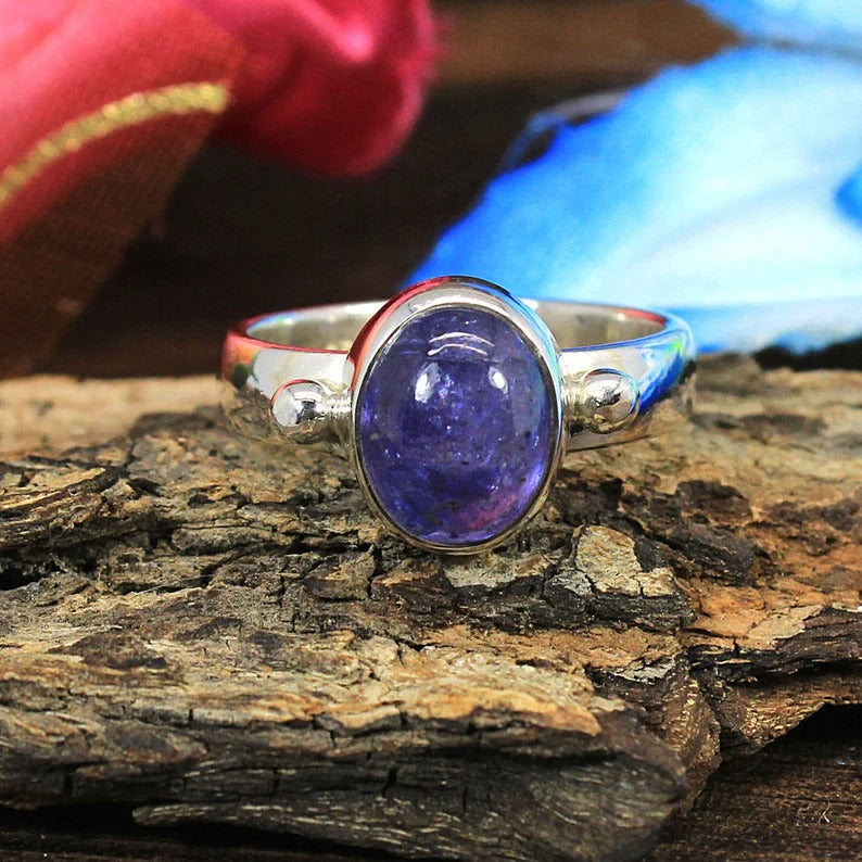 December Birthstone Tanzanite Silver Ring