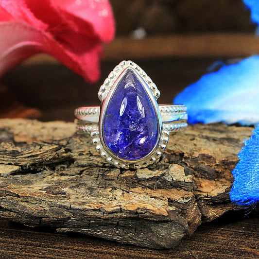 Tanzanite Gemstone December Birthstone Silver Ring