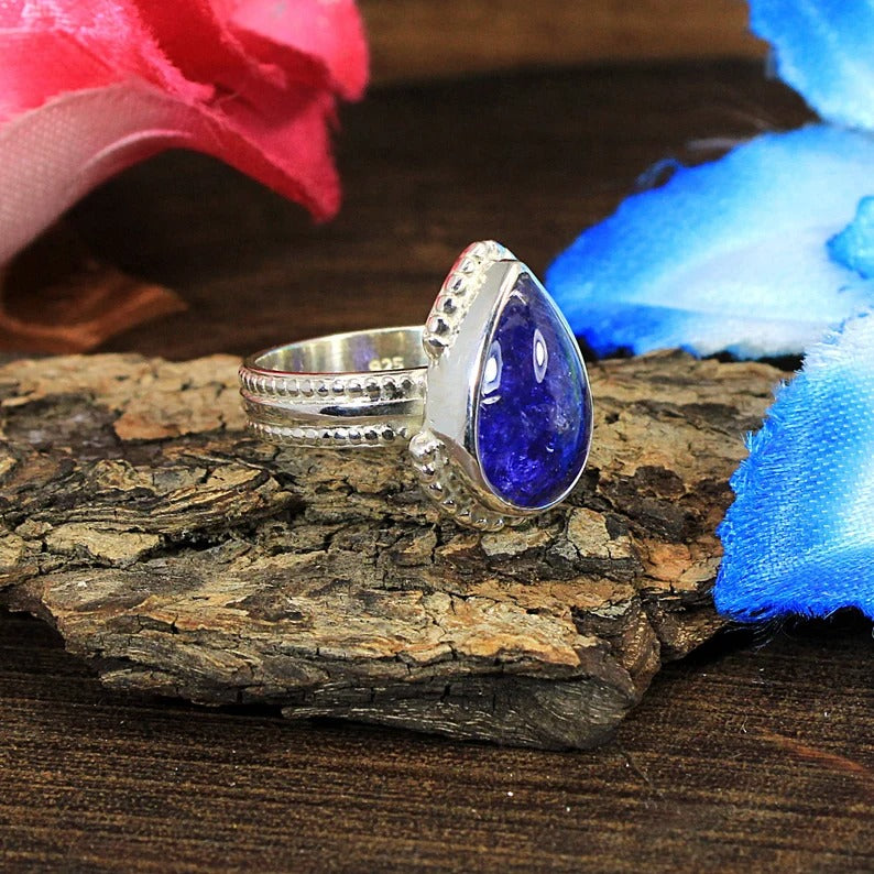 Tanzanite Gemstone December Birthstone Silver Ring