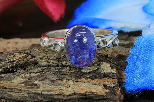 Tanzanite Gemstone Handmade 92.5 Sterling Silver Ring