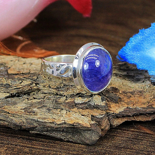 Gorgeous Natural Tanzanite 92.5 Sterling Silver Ring