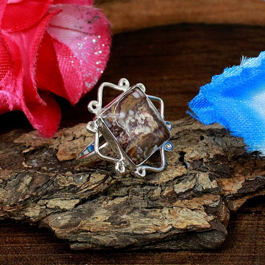 Natural Birds Eye Gemstone 92.5 Sterling Silver Ring