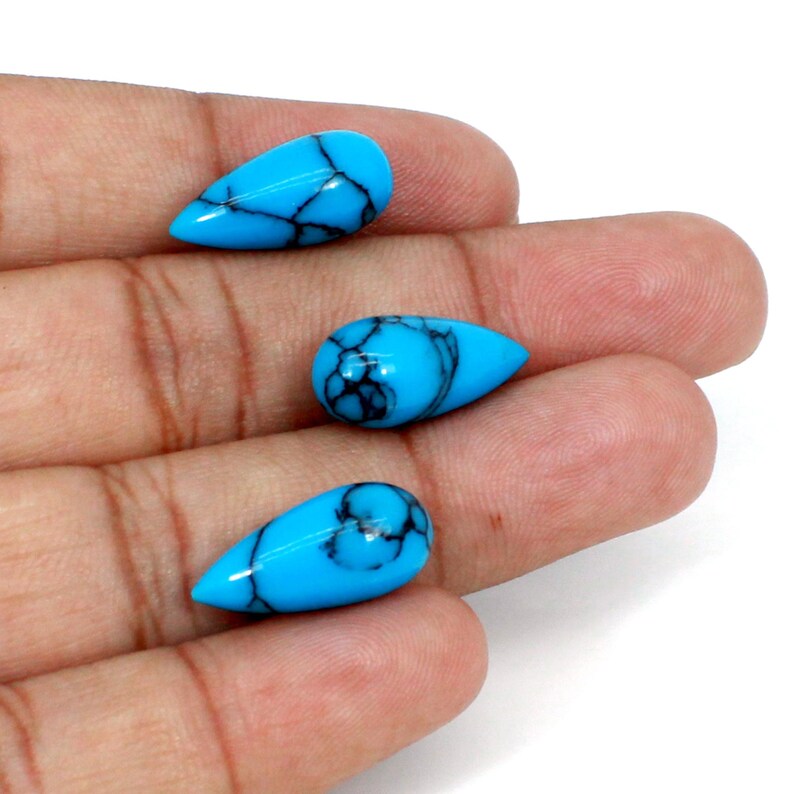 Synthetic Blue Turquoise Drop Beads