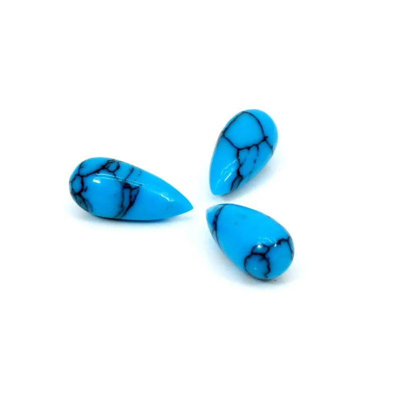 Synthetic Blue Turquoise Drop Beads