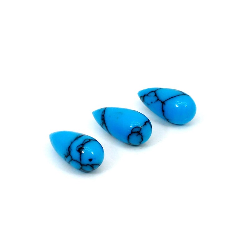 Synthetic Blue Turquoise Drop Beads