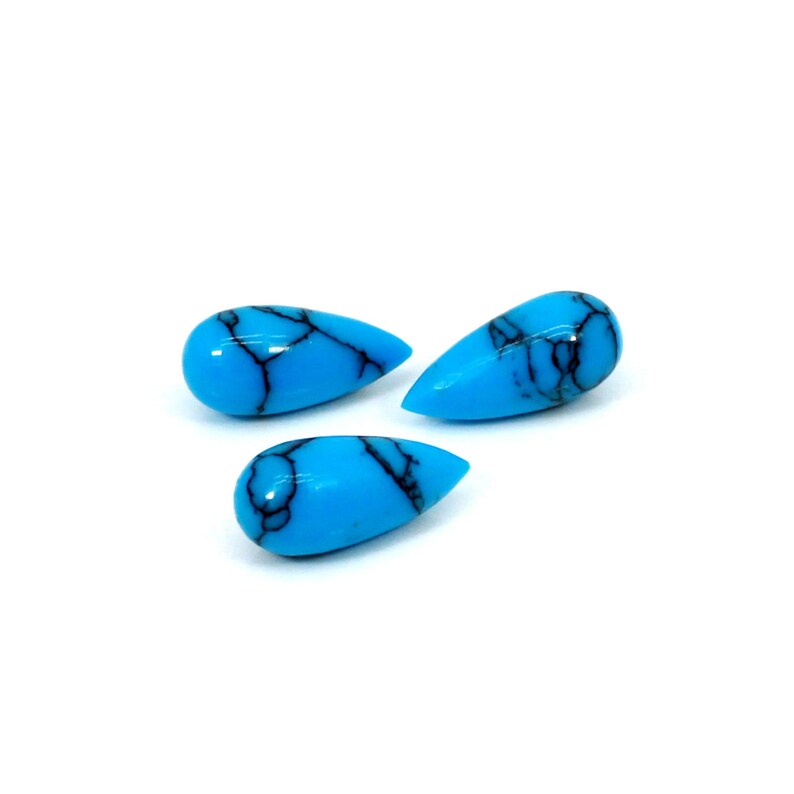 Synthetic Blue Turquoise Drop Beads