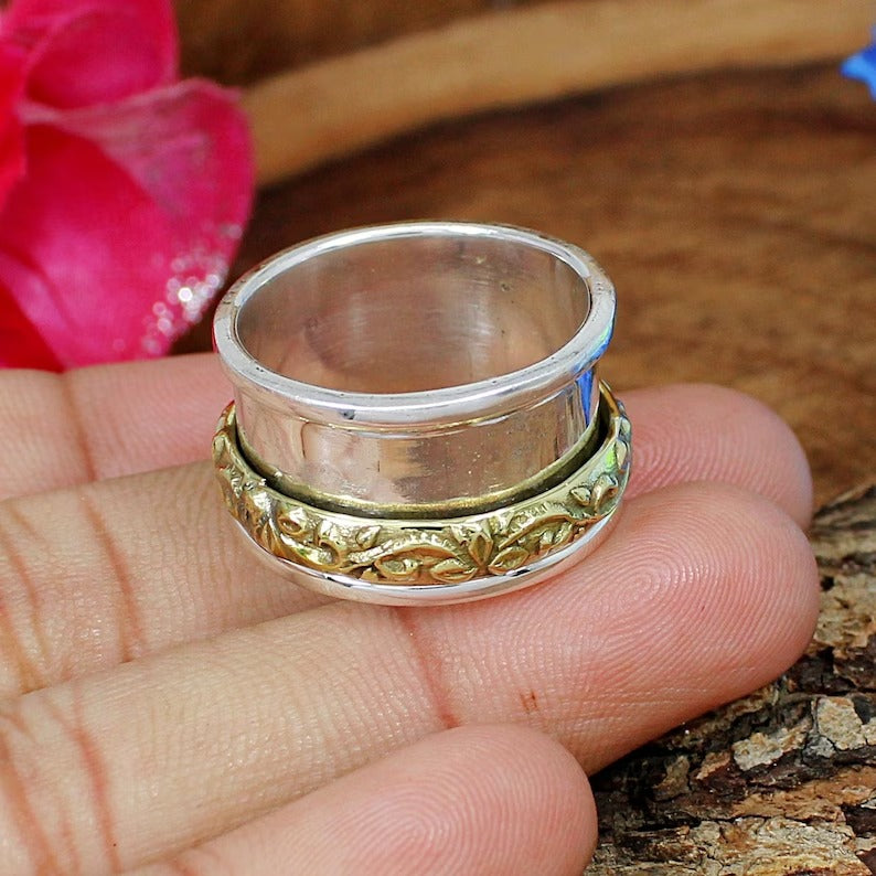 92.5 Sterling Silver Fidget Spinner Ring